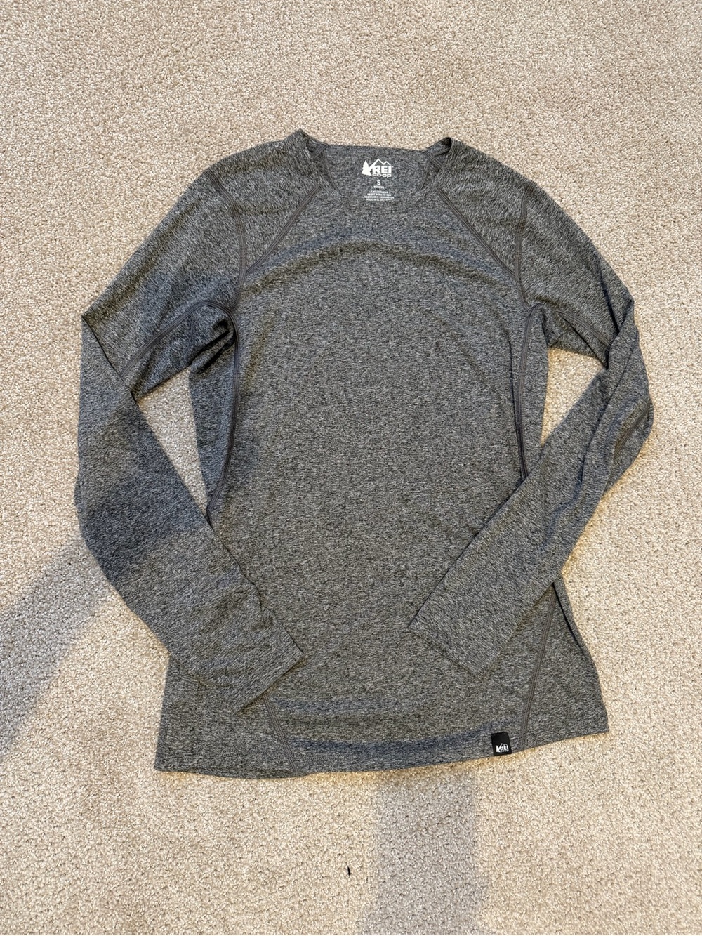 REI Women's Long Sleeve Heather Charcoal Athletic Top